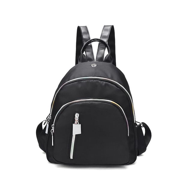 

2018 new ladies oxford cloth backpack large capacity fashion simple nylon mini wild small solid colour backpack