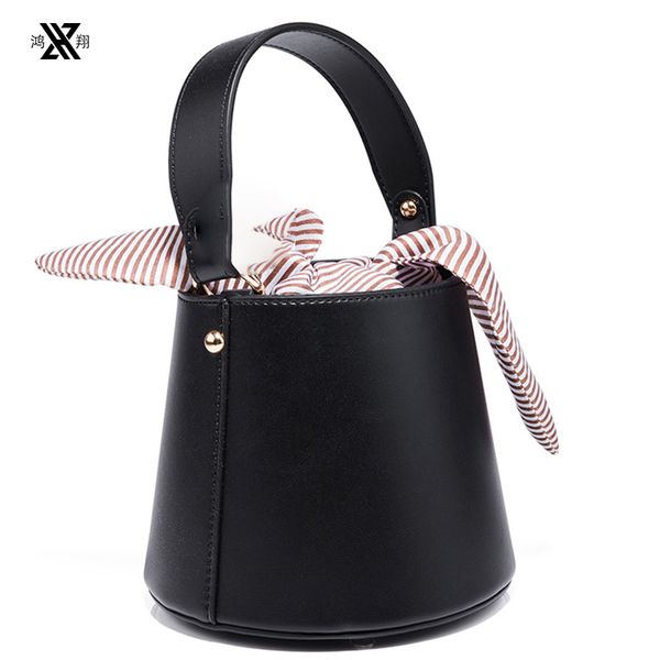 

2020 new bucket bag large capacity bow shoulder messenger bag