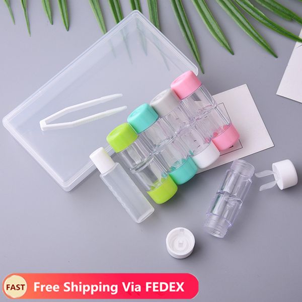 

6 pairs rgp contact lens case for women travel easy take lenses box colorful eyewear protector container