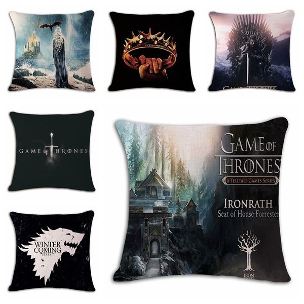 

ice and fire inbetweening hand cotton flax pillow back cushion