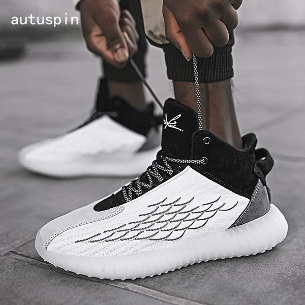 

autuspin white sneakers women breathable knitted fabric comfortable women's running shoes trainers fitness gym sports sneakers