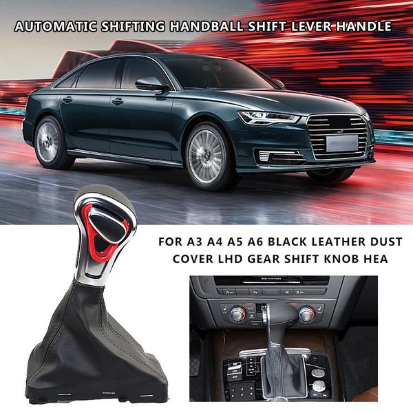 

for a3 a4 a5 a6 black leather dust cover lhd gear shift knob head automatic shifting handball shift lever handle
