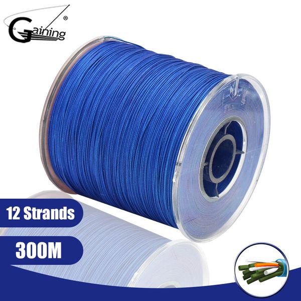 

12 strands braided fishing line 300m super braid multifilament pe line carp fishing 35-180lb saltwater/freshwater