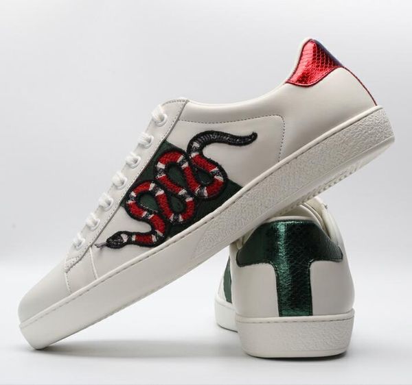 

Высокое качество пчела змея вышитые дизайнерские туфли мужские женские тузы из н