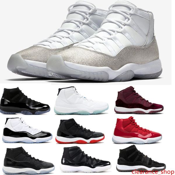 

2019 11 white metallic silver vast grey basketball shoes 11s concord 45 bred space jam 72-10 men women gym red sneakers with