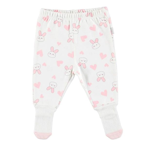 

ebebek premini hearted organic baby footed trousers, Blue