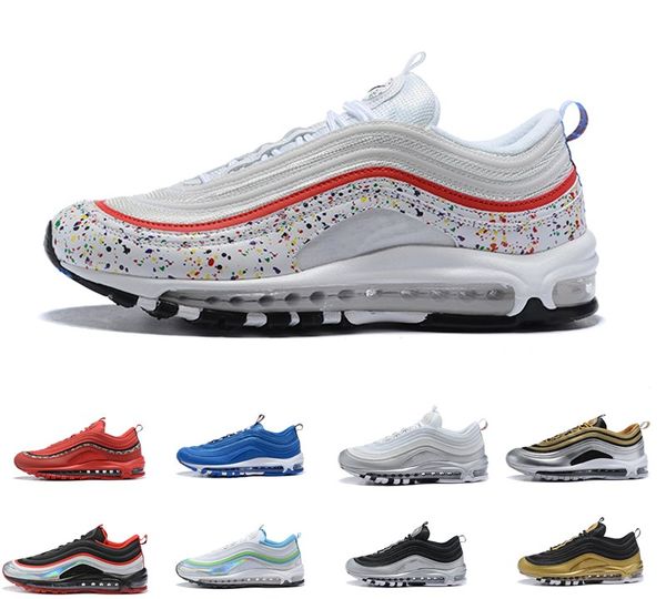 

2019 new men women running shoes cushion 97 kpu plastic triple black white training 97s mens fashion sports outdoor sneakers shoe 36-45