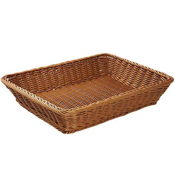

rectangle simulation rattan pp bread display basket fruit snack container