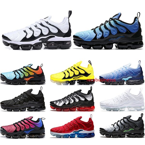 

discount tn plus running shoes men women triple white black zebra multi color hyper violet blue bumblebee mens sneakers sports runners