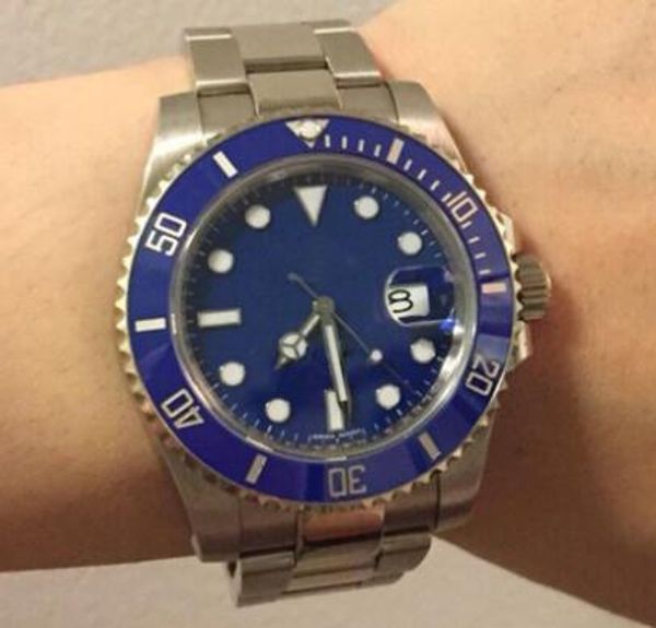 

classic watch men mens watches automatic sapphire stainless glide lock solid clasp ceramics bezel men watches wristwatch, Slivery;brown