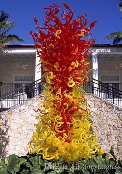 Fiore a forma di albero Foyer dell'hotel Lampada colorata soffiata di Murano Scultura Decorazione da giardino per esterni Lampade da terra in vetro artistico