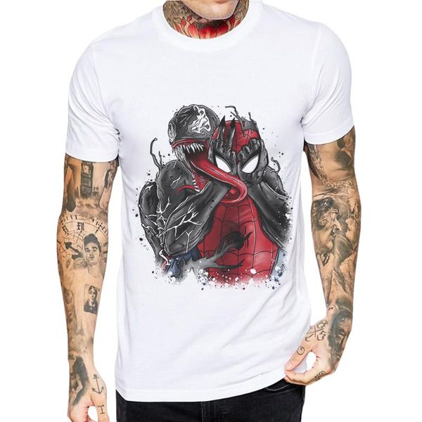 

мужчины футболка venom reverse топы рубашки tee характер 3d печать люди футболка с коротким рукавом хлопок мужской одежды, White;black