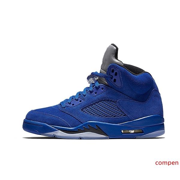 

classic 5 5s wings international mens basketball shoes blue red suede space jam metallic silver fire red mens sports sneakers size 7-13