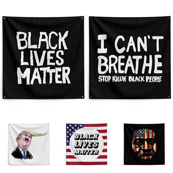 

150 * 150см i cant breathe одеяло trump печать гобеленового black lives matter бытовая стена баннер # qa46420