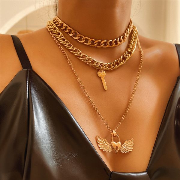 

fashion golden chain wedding choker statement aesthetic bijoux femme necklaces 2020 women one piece collares pendants necklace, Silver