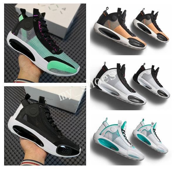 

new jumpman xxxiv 34 eclipse blue void green white black red mens basketball shoes for 34s men's sports sneakers size us7-12, White;red