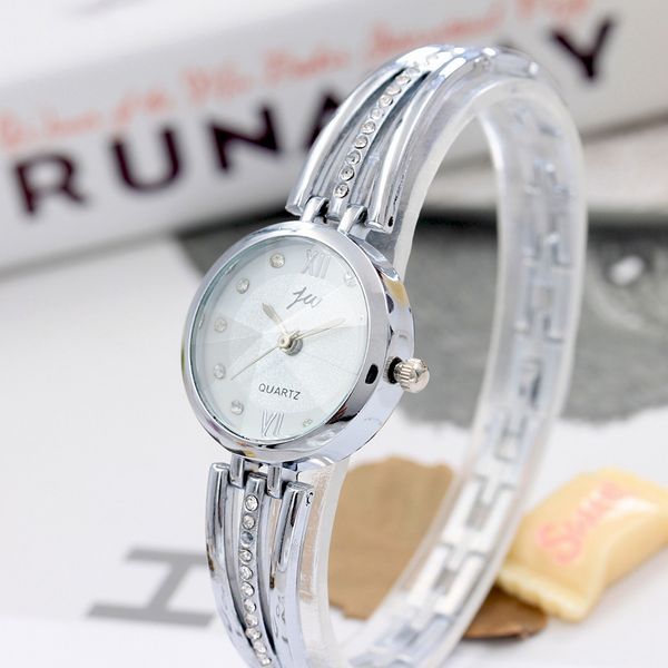 

new fashion rhinestone watches women stainless steel bracelet watches ladies quartz dress clock, Slivery;brown