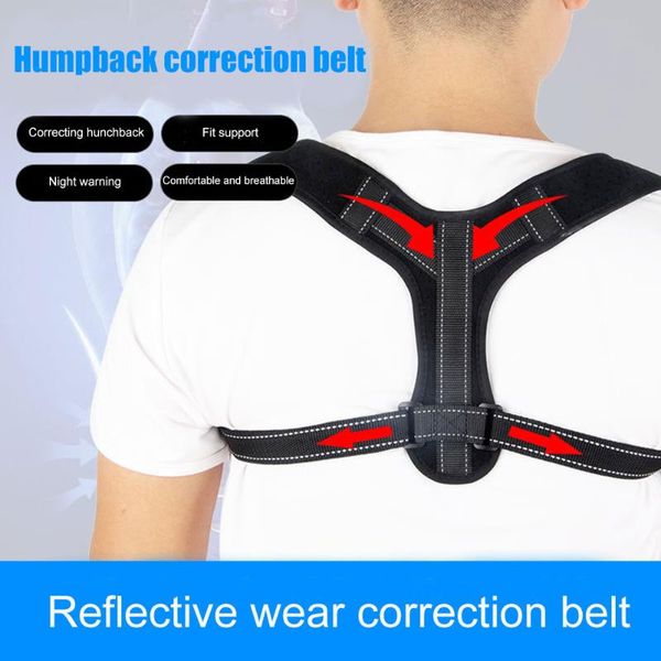 

newly back shoulder posture strap invisible adjustable kids corset spine support belt, Black;blue