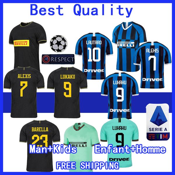 

lukaku alexis lautaro skriniar inter 2019 2020 milan soccer jersey godin barella perisic nainggolan jerseys 19 20 football kit shirts, Black;yellow