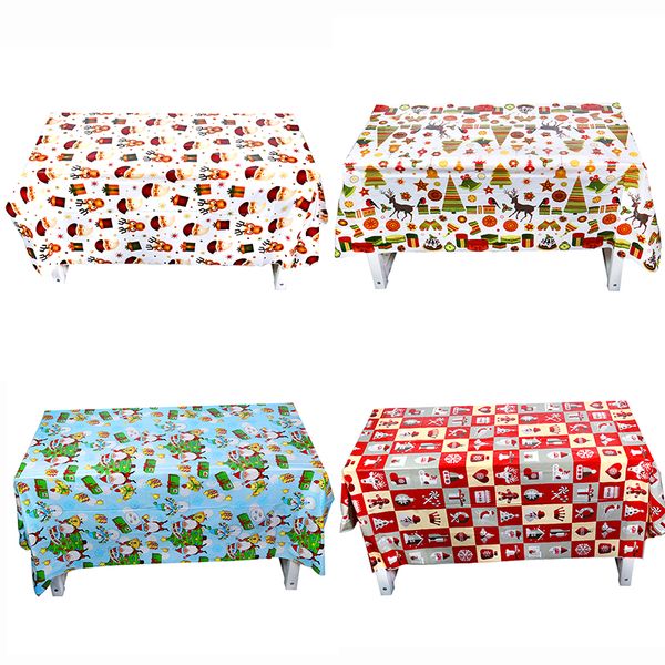 

180*108cm christmas tablecloth navidad santa claus snowman plastic pvc table cover christmas decorations for home natal noel