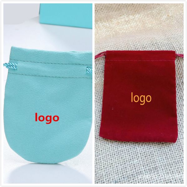 

new blue and red flannelette bags used to hold bracelets necklaces jewelry fashion pendants with t&c beautiful jewelry accessorie, Pink;blue
