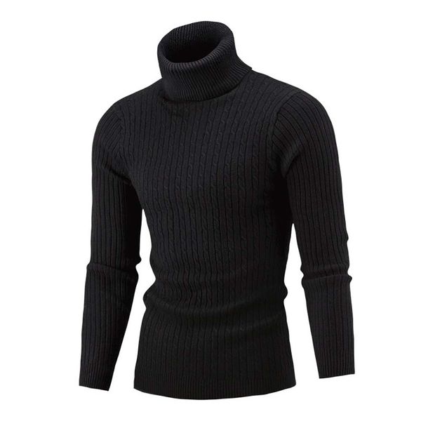 

winter autumn men slim warm knit high neck pullover jumper sweater turtleneck, White;black