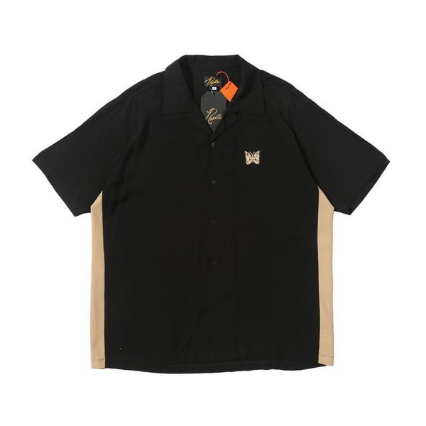 

19ss embroidery butterfly europe brand men women summer square neck tee street t-shirt breathable luxury casual short sleeves hfhltx013, White;black