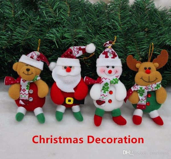 

pretty store 4kinds new christmas decoration supplies for home 1pcs snowman +elk + beer + 1pcs santa christmas tree ornaments 171