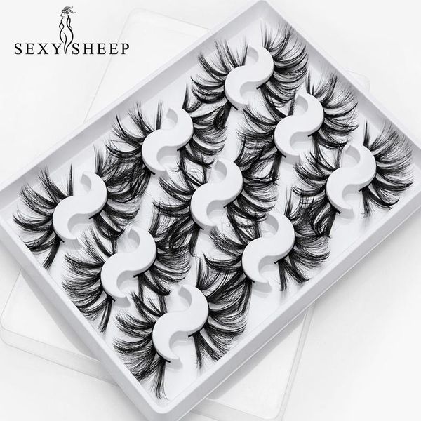 

sexysheep 9 pairs mink eyelashes 3d false lashes thick crisscross makeup eyelash extension natural volume soft fake eye lashes