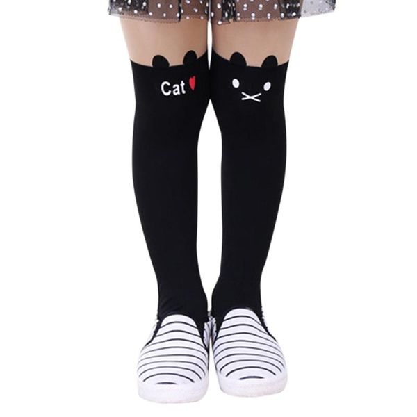 

cat print girls tights pantyhose cartoon piece socks siamese cotton tights kids stockings for girls rajs dla dziewczynki, Blue