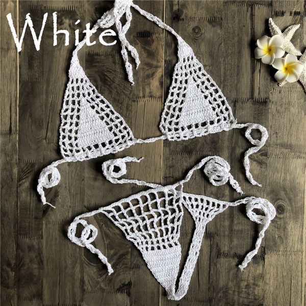 

handmade crochet micro bikini g thong string beach micro swimwear lingerie sets 2019 sale