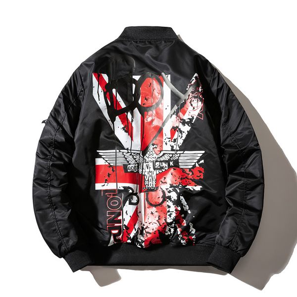 

new european american japanese streetwear harajuku women bomber jacket embroidered mens jackets thicken coats plus size clothes, Black