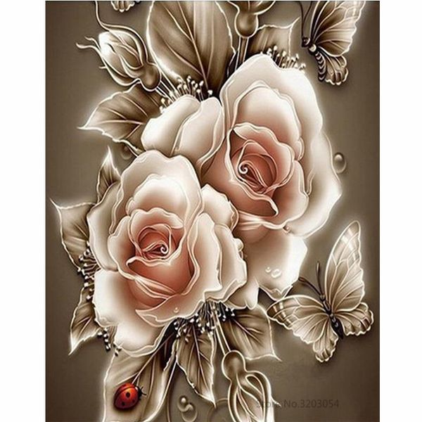 

chunxia framed diy painting by numbers flower acrylic painting modern picture home decor for living room 40x50cm ra3285