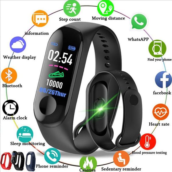 

M3 умного браслет умных часов спорт сердца мониторинг фитнес здоровья Bluetooth смарт-