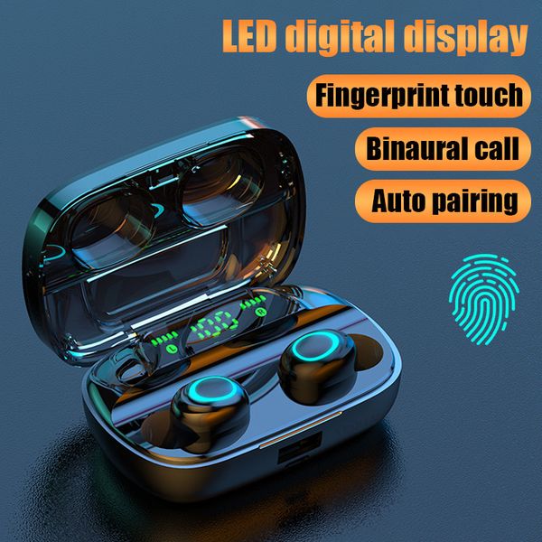 

wireless bluetooth 5.0 earphones led display tws wireless bluetooth headphones touch control waterproof noise cancelling headset