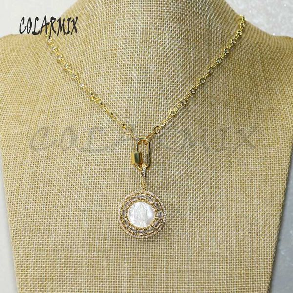 

3 корочки девственницей замуж ожерелье замок карабин ожерелье циркон аксессуары для женщин 50467, Silver