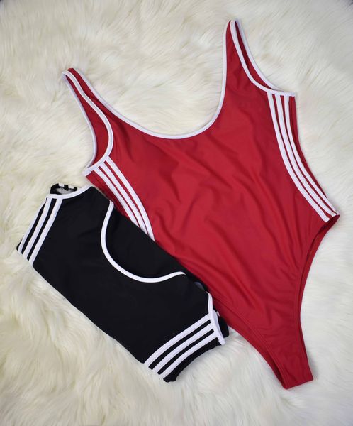 

женщины brand bikini set мода замечательный шаблон купальник sexy письмо ad купальник лето пляж новый цельный костюм купальный костюм 2 colo, White;black