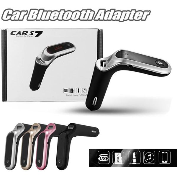 

s7 wireless bluetooth fm transmitter car kit cigarette lighter mp3 music player usb car charger fast charging radio adapter