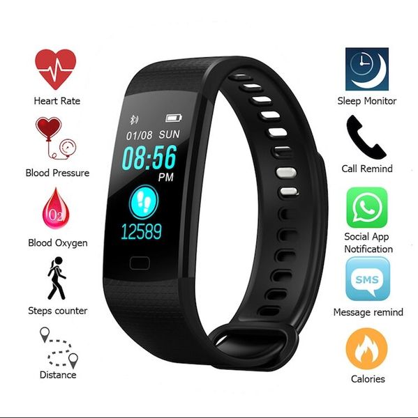 

Спорт Фитнес Tracker Heart Rate Смарт браслет Электроника цветной LCD часы активности APP ар