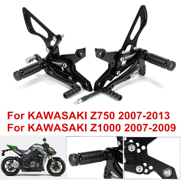 

for z750 2007- 2013 z1000 2007 - 2009 motorcycle footrests cnc adjustable rider rear sets rearset footrest foot peg d40