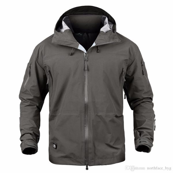 

весна мужчин полный клей hardshell куртка tactical combat открытый ветрозащитный кемпинг скалолазание туризм мужской охота рыбалка coat, Black;brown