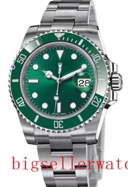

mens luxury sub movement green ceramic bezel sapphire glass 40mm 116610 116610lv automatic mens folding mechani original box, Slivery;brown