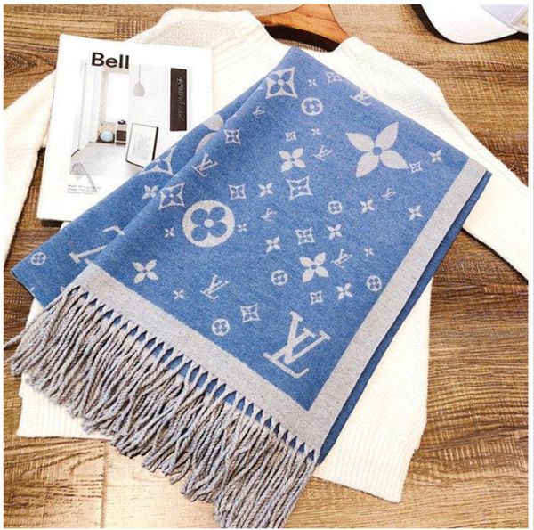 

y2530 luxury brand xinhua design warm + comfort women autumn/winter wool scarf of freight, Blue;gray