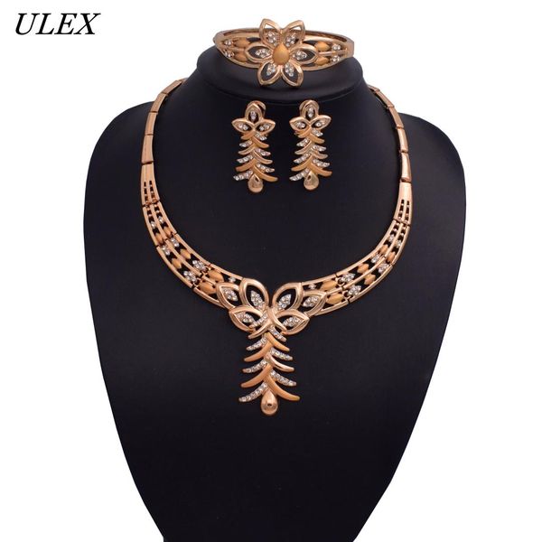 

fashion dubai jewelry sets elegant women's african bridal jewelry sets wedding silver / gold color fine necklace jewellery