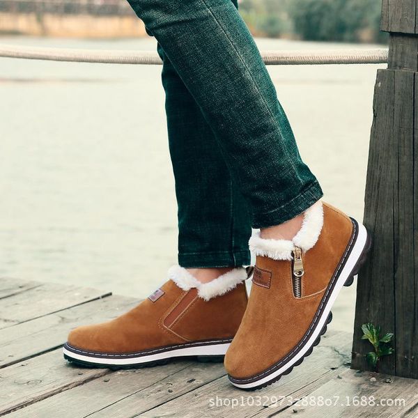 

foreign trade cross border autumn new snow boots men's low cut men's boots winter casual, Black