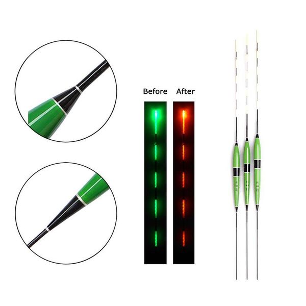 

3 sizes 3 colors smart fishing led light float night luminous fishing floats smart led light automatically remind float
