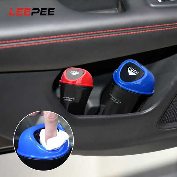 

leepee car trash can auto door seat back visor trash bin garbage rubbish holder dust case auto organizer storage box car-styling