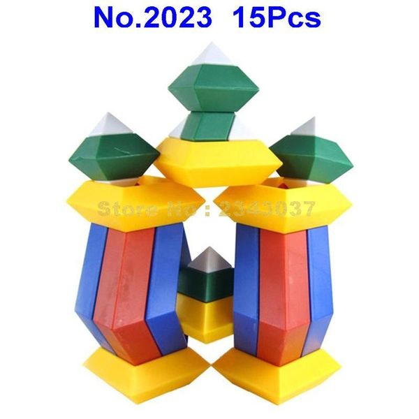

2023 15pcs diamond changeable pyramid cube geometry magic tower building blocks toy