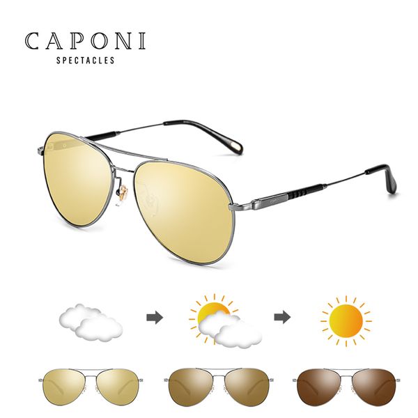 

sunglasses vision caponi men night women intelligent color change yellow lenses glasses polarized pilot eyewear uv400 bsys3109 ch01, Blue