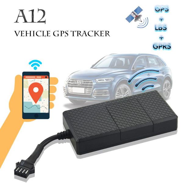 

a12 app gps tracking locator for cars gps tracker with range of wide voltage input 9-100v and vibration /power-off alarm